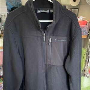 Free Country Black Zip Up Fleece Jacket